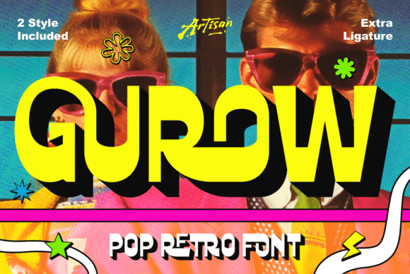 Gurow: The Bold Pop Retro Font for Creative Displays