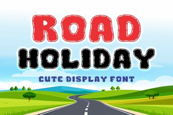 Road Holiday Font for Whimsical Craft Projects