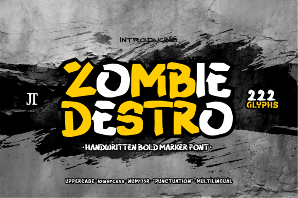 Zombie Destro: The Bold Display Font for Creative Makers